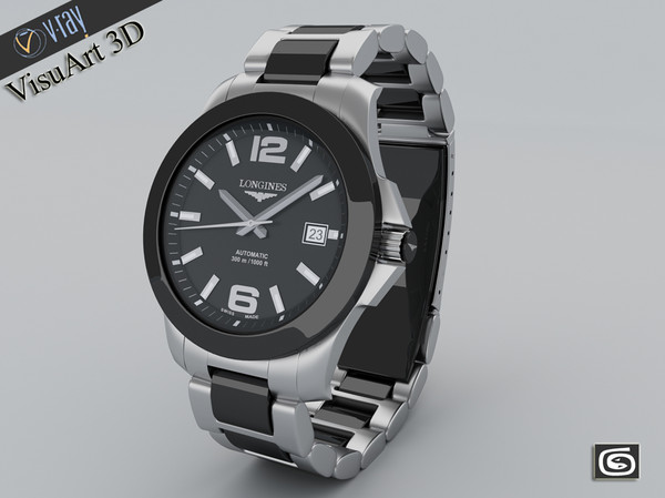 Watch Longines Conquest chronograph 3D Models